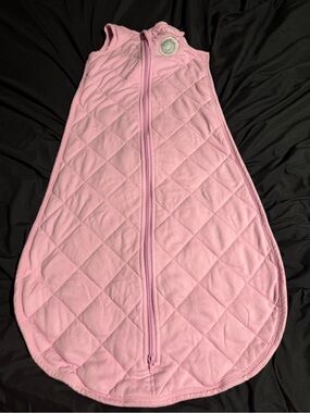 Pink Quilted Baby Sleep Sack with Front Zipper